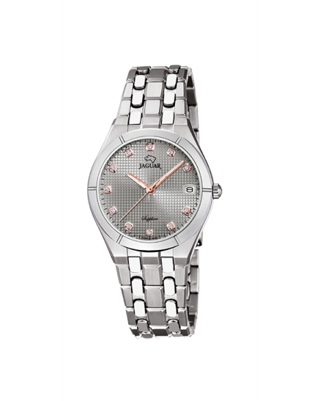 Reloj Jaguar J671/B para mujer plateado y rosado.