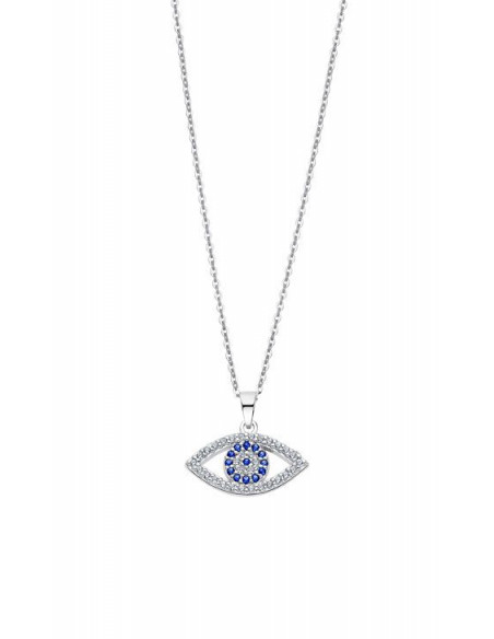 collar con ojo turco en plata Lotus LP1970-1/1 con circonitas azules