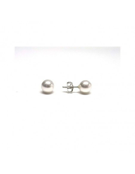 Pendientes de perlas cultivadas en plata de primera ley 925 de 6mm