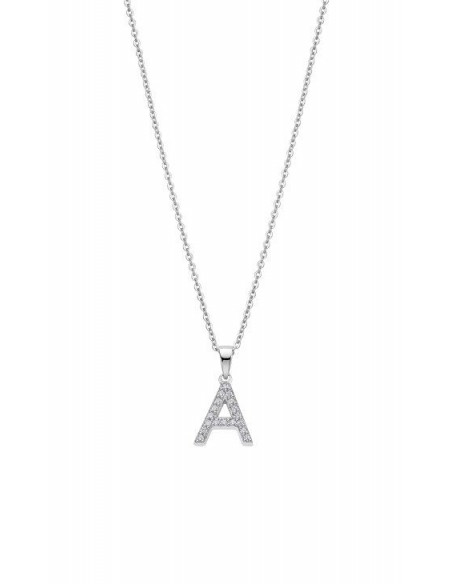 Collar letra A en plata de ley 925 y circonitas Lotus LP1958-1/A
