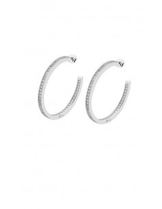 Pendientes de aro 35mm Lotus IT Girl LP1937-4/4 en plata 925 rodiada y circonitas