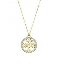 collar del árbol de la vida en plata 925 chapado dorado con circonitas Lotus LP1746-1/2