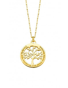 collar del árbol de la vida en plata 925 chapado dorado Lotus LP1641-1/2