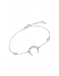 Pulsera luna invertida y chatón con circonitas en plata Lotus Silver LP1962-2/1