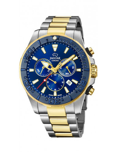 Jaguar Orologio Executive J873/1 - Cassa Blu 46,5mm - Cinturino Bicolore Acciaio - Uomo Unisex