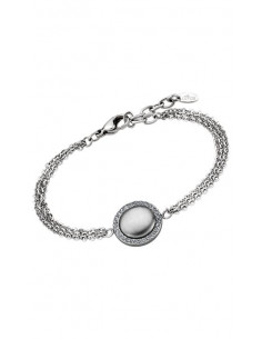 Pulsera Lotus LS1775-2/1 de triple cadena en acero y circonitas