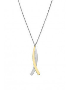Collar Lotus LS1893/1/2 en acero 316L con colgante dorado y plateado