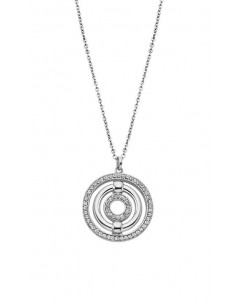 Collar de mujer Lotus LS1950/1/1 en acero con cadena de 55 cm y colgante circular con circonitas