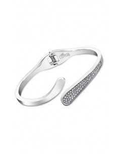 Pulsera Lotus LS2079-2 en acero plateado con circonitas.