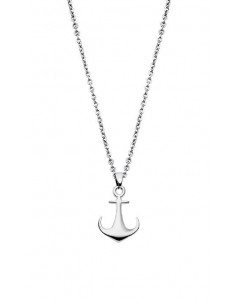 Collar Lotus LS1995-1/1 en acero quirúrgico, cadena de 50cm y colgante ancla