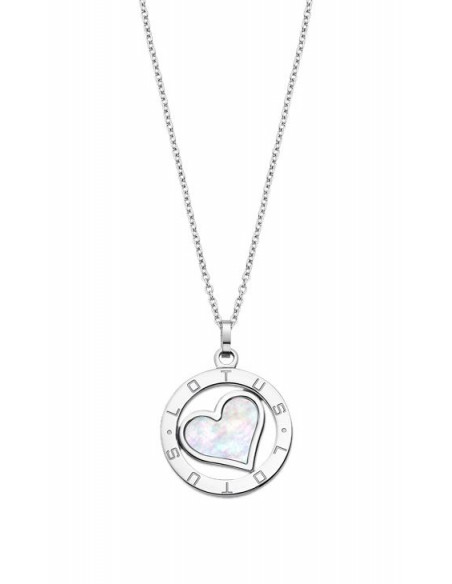 Collar Lotus LS2023-1/1 en acero y nácar con colgante corazón ❤️.