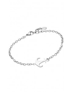 Pulsera Lotus LS1995/2/1 en acero, ajustable y motivo ancla en el centro.