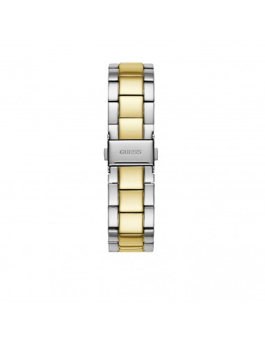 Reloj Guess W1070L8 de la colección Solar, en acero plateado y dorado. Cuarzo, Calendario, WR50 vista trasera