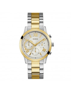 Reloj Guess W1070L8 de la colección Solar, en acero plateado y dorado. Cuarzo, Calendario, WR50