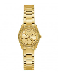 Reloj Guess W1273L2 micro G Twist, en acero dorado.