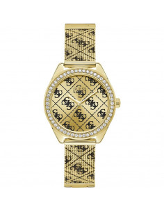 Reloj Guess Claudia W1279L2 dorado, cristales y correa mixta armis/malla