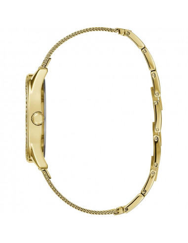 Reloj Guess Claudia W1279L2 dorado, cristales y correa mixta armis/malla vista lateral