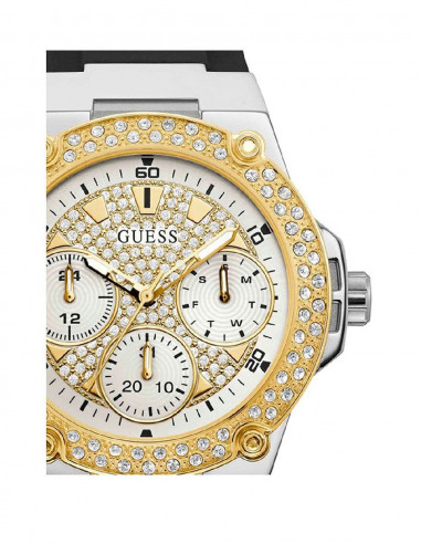 Reloj Guess Zena W1291L1 de mujer en acero bicolor plateado dorado vista ampliada zoom dial