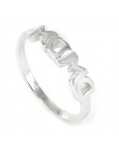 Anillo de plata mamá letras
