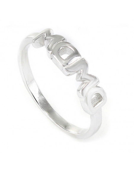 Anillo de plata mamá letras