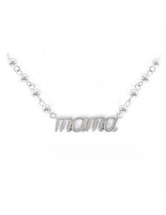 Collar de plata 925 Mamá bolas 3 mm