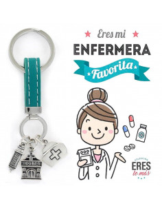 Llavero plata enfermera en plata de primera ley 925
