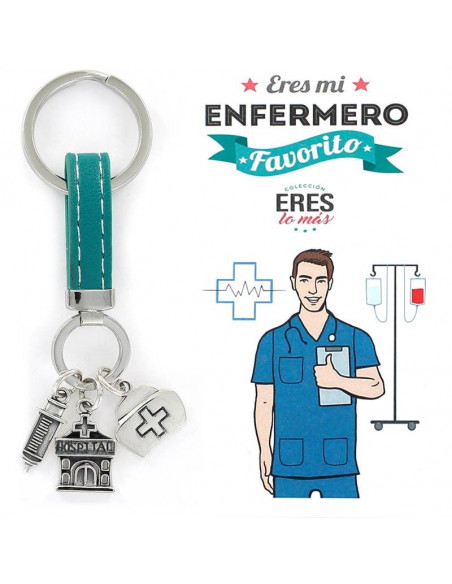 Llavero plata enfermero en plata de primera ley 925