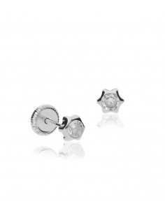 Pendientes estrella oro blanco bebé 2