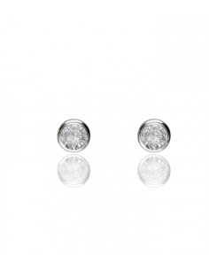 Pendientes chatón oro blanco bebé