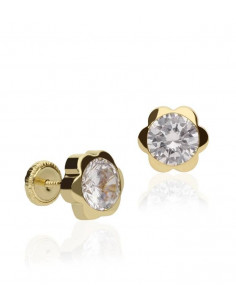 Pendientes flor oro 18k bebé 2