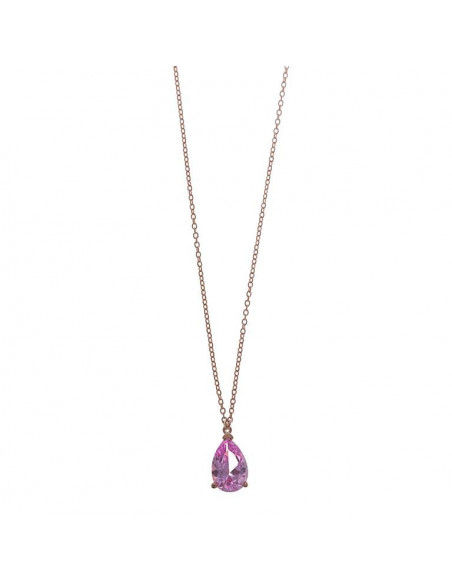 collar plata chapado rosa circonita rubi pera Salvatore 136C0248