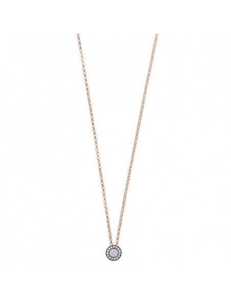 collar plata chapado rosa chaton circonitas blancas bajo chapado rodio Salvatore 136C0262