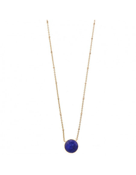 collar plata chapado dorado chaton cianita azul facetado Salvatore 247C0021