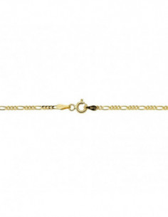 Cadena eslabón 3x1 maciza oro 18k 1mm 42cm 2