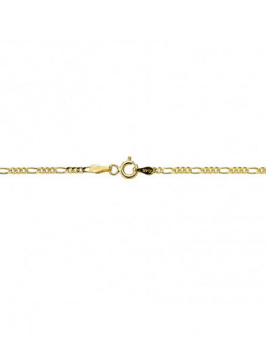 Cadena eslabón 3x1 maciza oro 18k 1mm 42cm ampliada