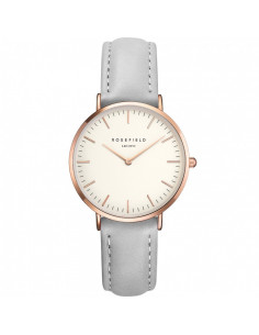 Reloj ROSEFIELD The Tribeca rosado y piel gris TWGR-T57