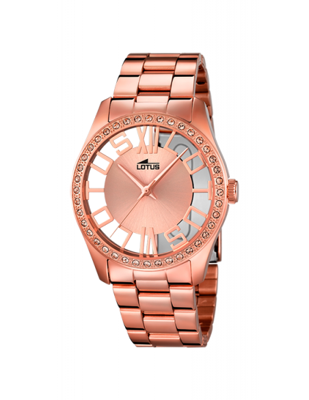 Reloj Lotus Trendy 18128/1 en color oro rosa y circonitas