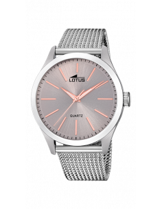 Reloj de hombre Lotus Minimalist 18570/3 gris con índices y agujas en rosado