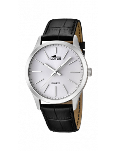 Reloj de hombre Lotus Minimalist 15961/1 plateado con dial blanco y correa de piel