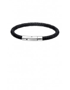 Pulsera de hombre Lotus Style men basic en cuero negro y acero LS1119-2/1