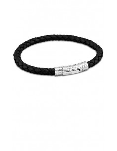 Pulsera de hombre Lotus Style men basic en cuero negro y acero LS1384-2/2