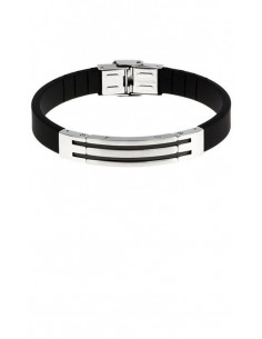 Pulsera de hombre Lotus Style men basic en caucho negro y acero LS1521-2/2