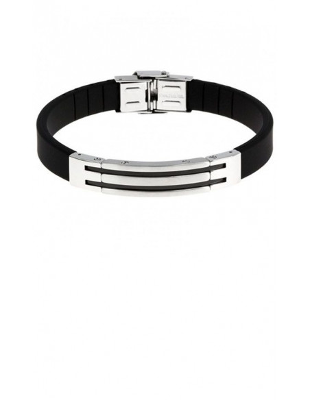 Pulsera de hombre Lotus Style men basic en caucho negro y acero LS1521-2/2