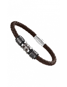 Pulsera Lotus Style men basic en cuero y acero LS2008-2/2 - Ses nines