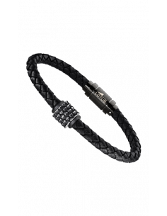 Pulsera Lotus Style Urban man en cuero y acero LS1980-2/1 - Ses nines