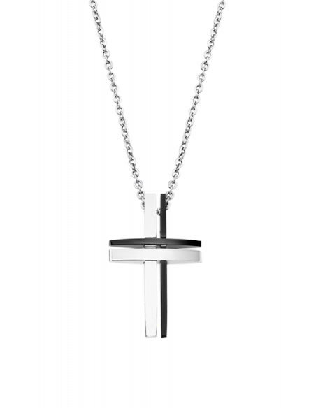 Collar Lotus Style men in black cruz acero LS1984-1/1 - Ses nines