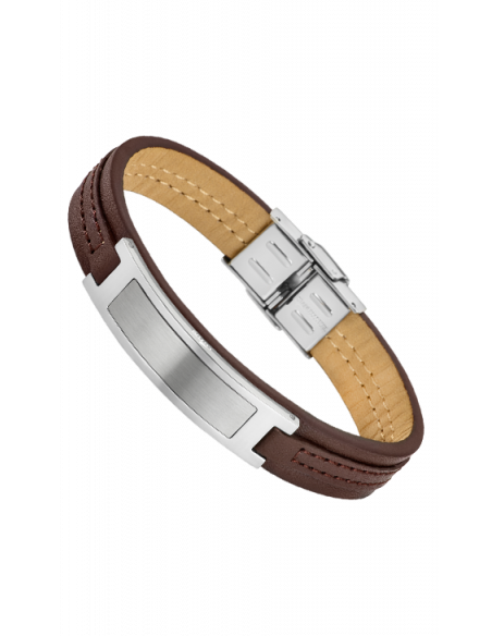 Pulsera Lotus Style urban man en cuero y acero LS1808-2/1 - Ses nines