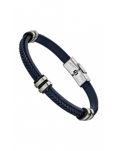 Pulsera Lotus urban man en piel azul y acero LS1829-2/5 - Ses nines