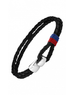 Pulsera Lotus urban man en piel negra y acero LS1813-2/6 - Ses nines