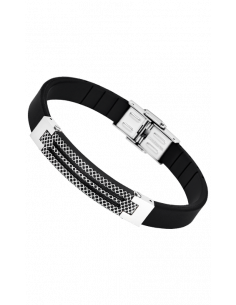 Pulsera Lotus men in black en caucho y acero LS1797-2/4 - Ses nines